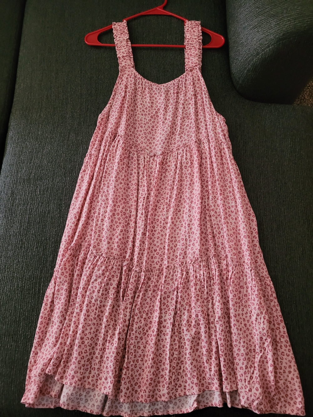 Pink Printed Maxi Dress with Ruffled Straps
